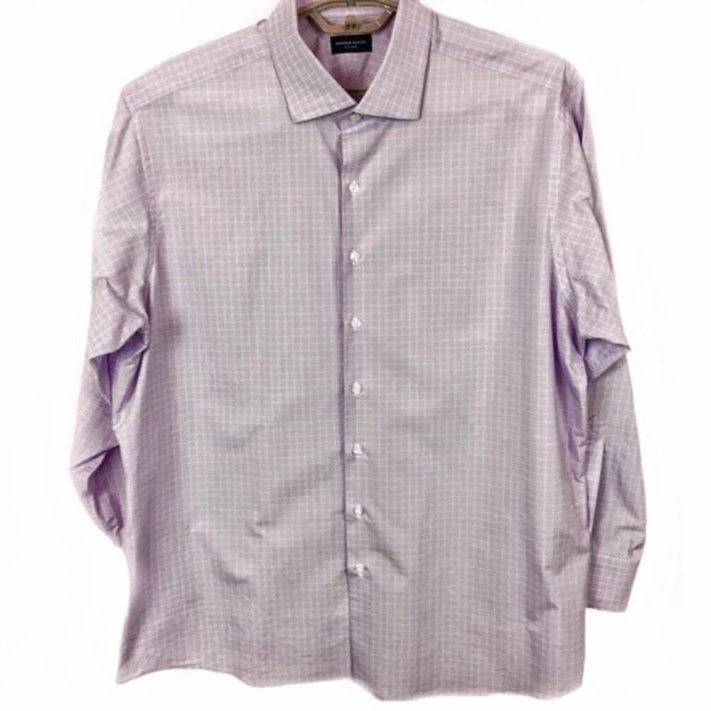 Proper Cloth Men's Lavender Long Sleeve Collared Button Front Dress Shirt 18